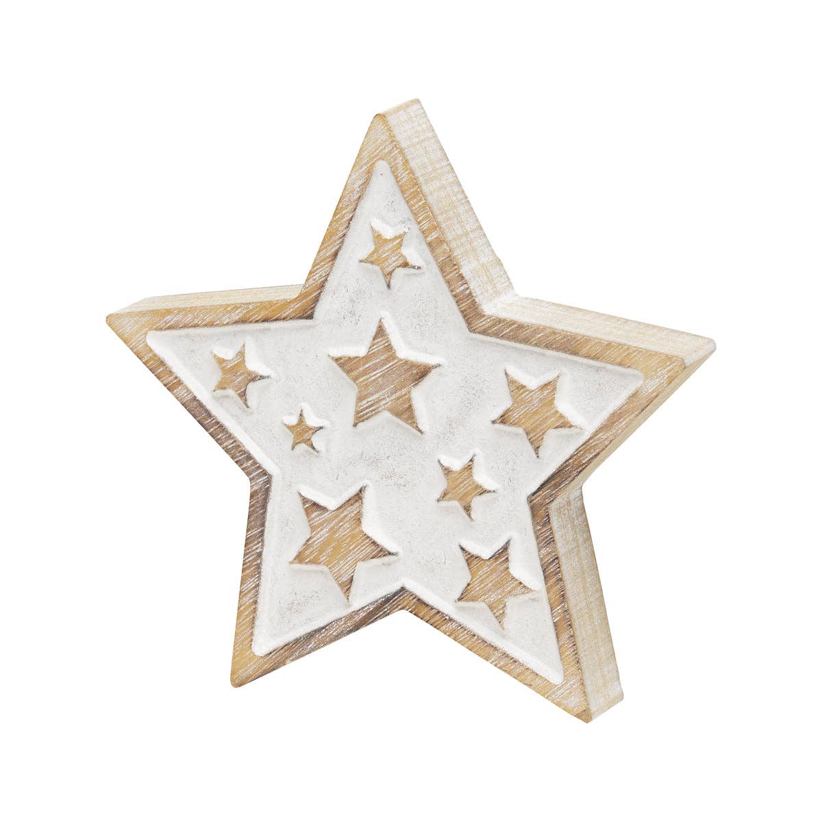 Shine Bright Carved Wood Star