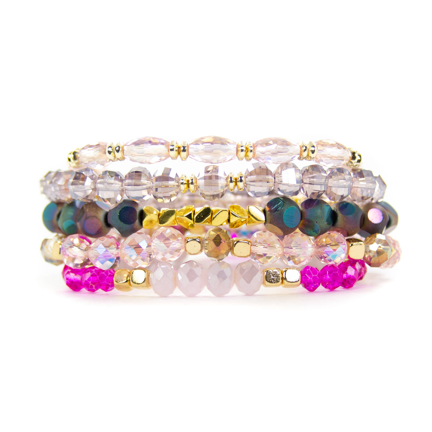 Pink Your Way To The Top Bracelet Stack