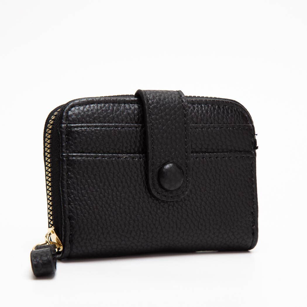 Heather Zip Wallet: Black