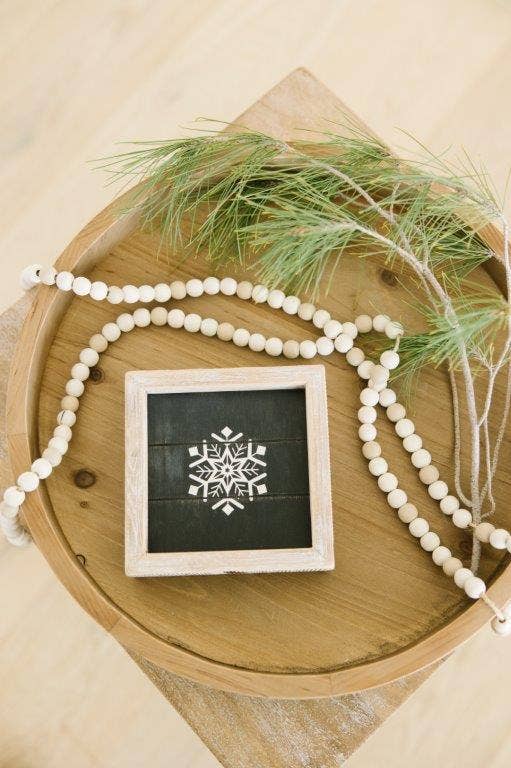 Snowflake Home Reversible Wood Decor