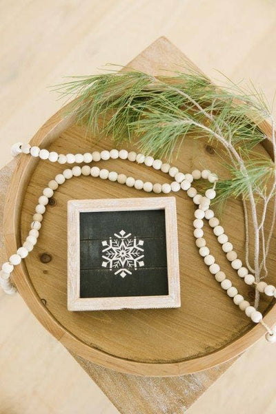 Snowflake Home Reversible Wood Decor