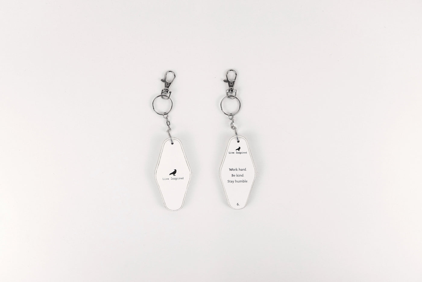 Work Hard Wood Keychain