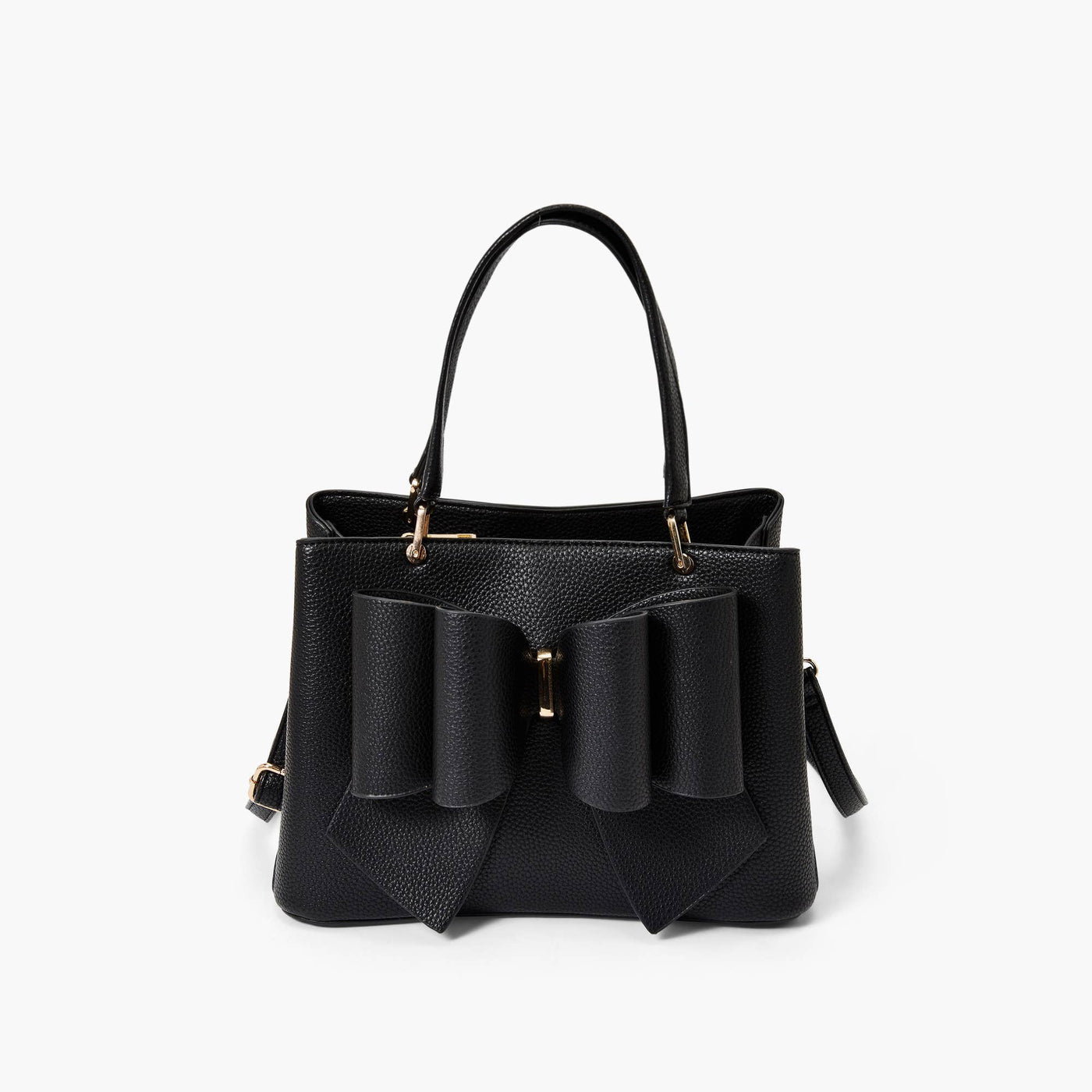Jenna Bow Fall Satchel Purse: Black