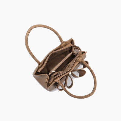 Park Taupe Double Bowtie Top Handle Satchel