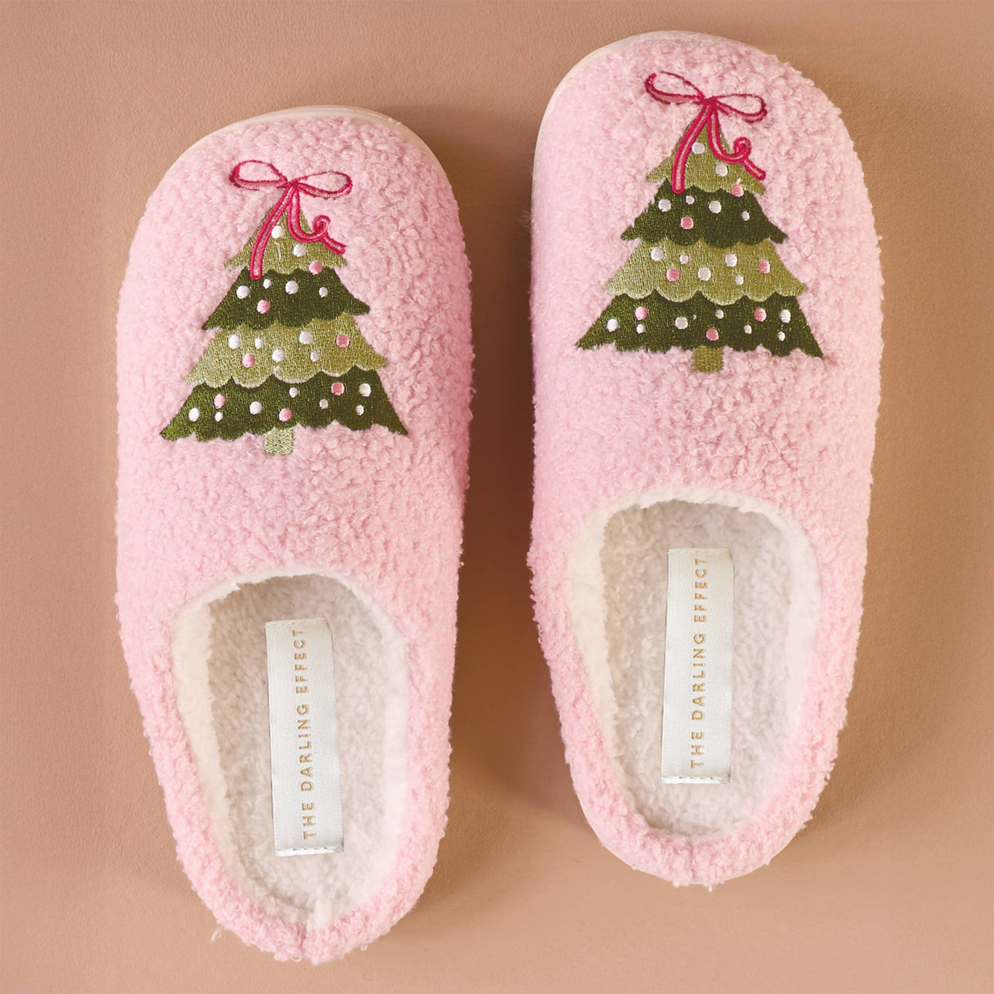 The Darling Effect Fuzzy Slippers: Twinkling Trees