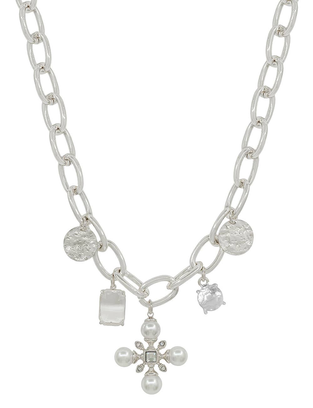 Queen Energy Silver Charm Necklace
