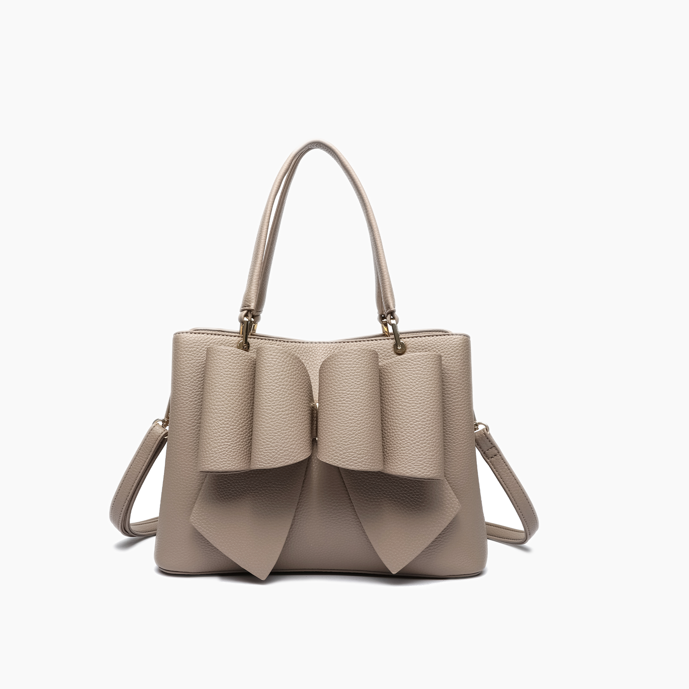 Jenna Bow Fall Satchel Purse: Taupe