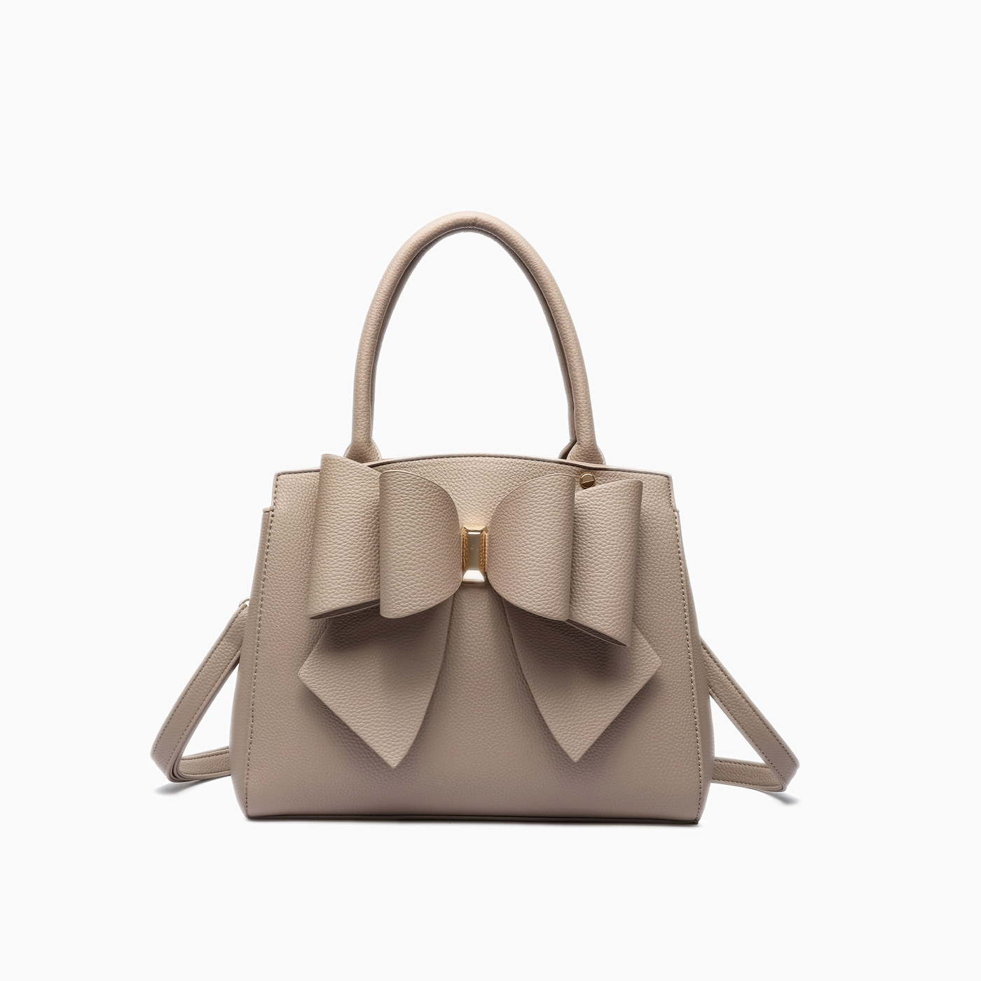 Park Taupe Double Bowtie Top Handle Satchel
