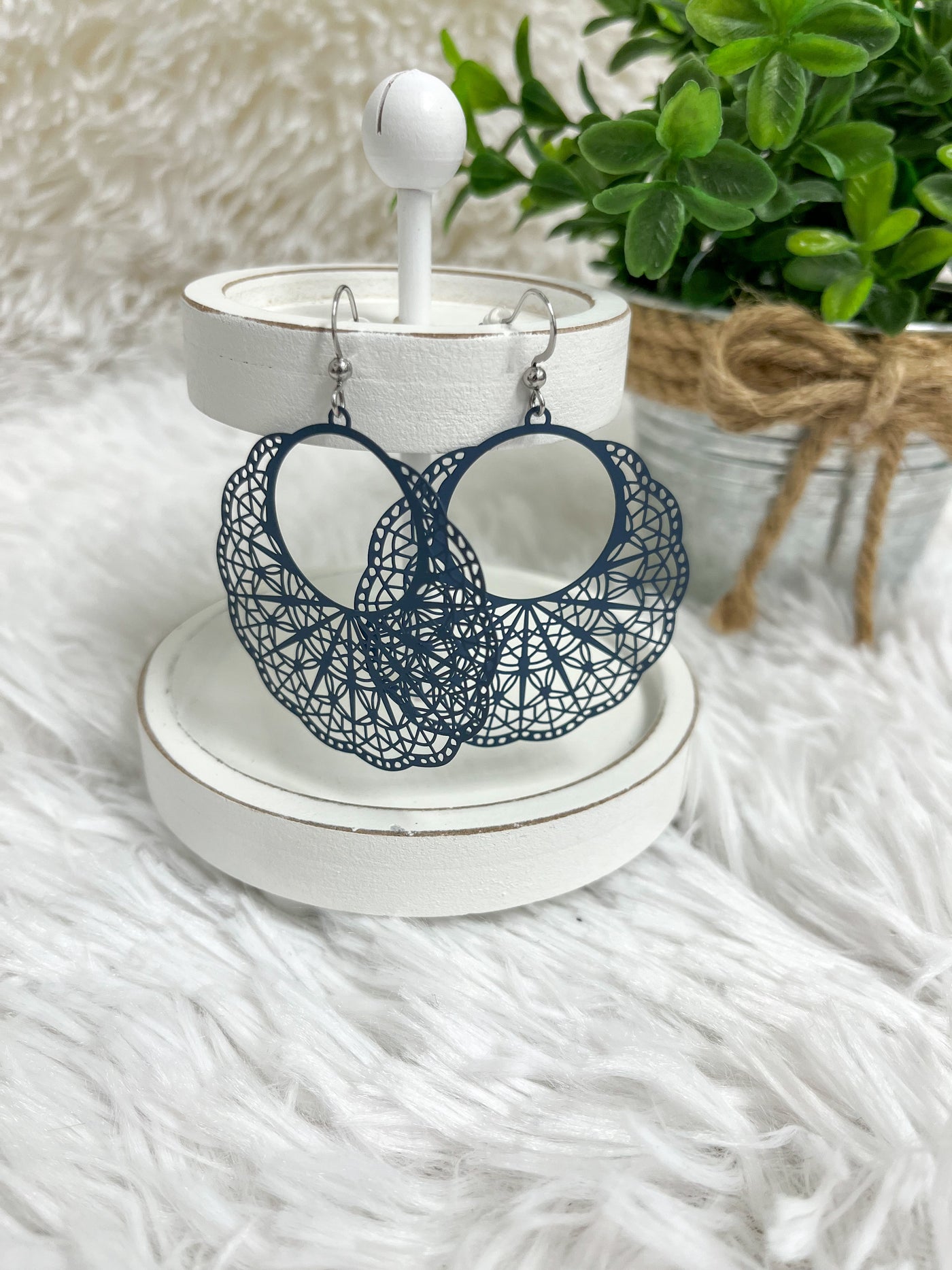 Delicate Circle of Lacy Earrings