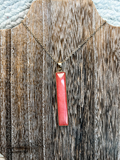 Tell Me You Love Me Rectangle Drop Necklace