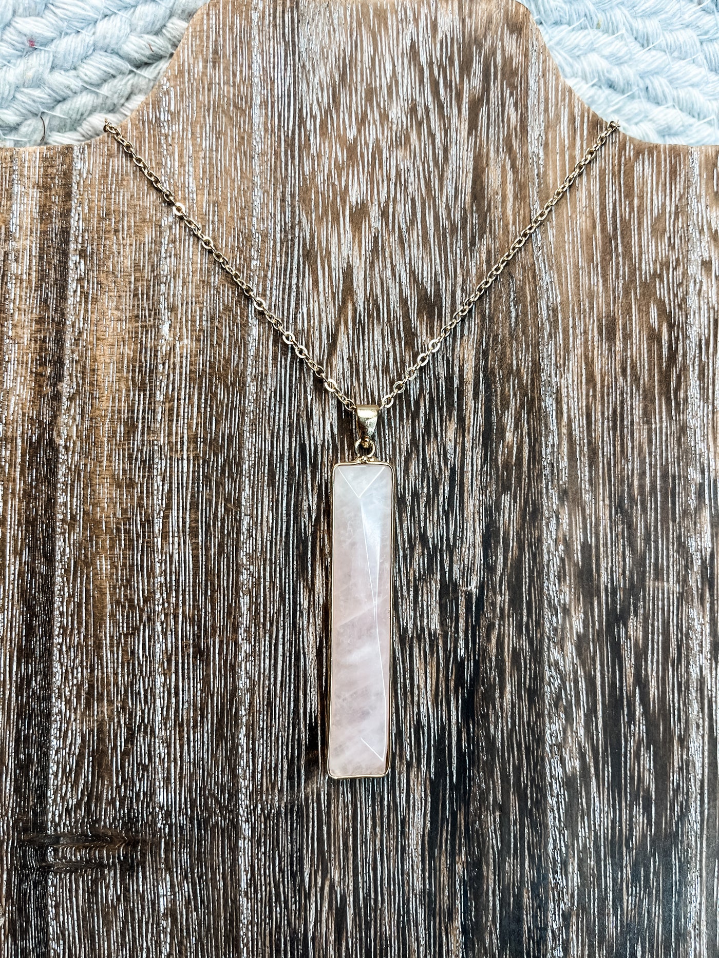 Tell Me You Love Me Rectangle Drop Necklace