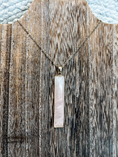 Tell Me You Love Me Rectangle Drop Necklace