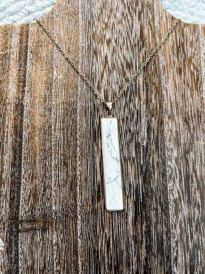 Tell Me You Love Me Rectangle Drop Necklace