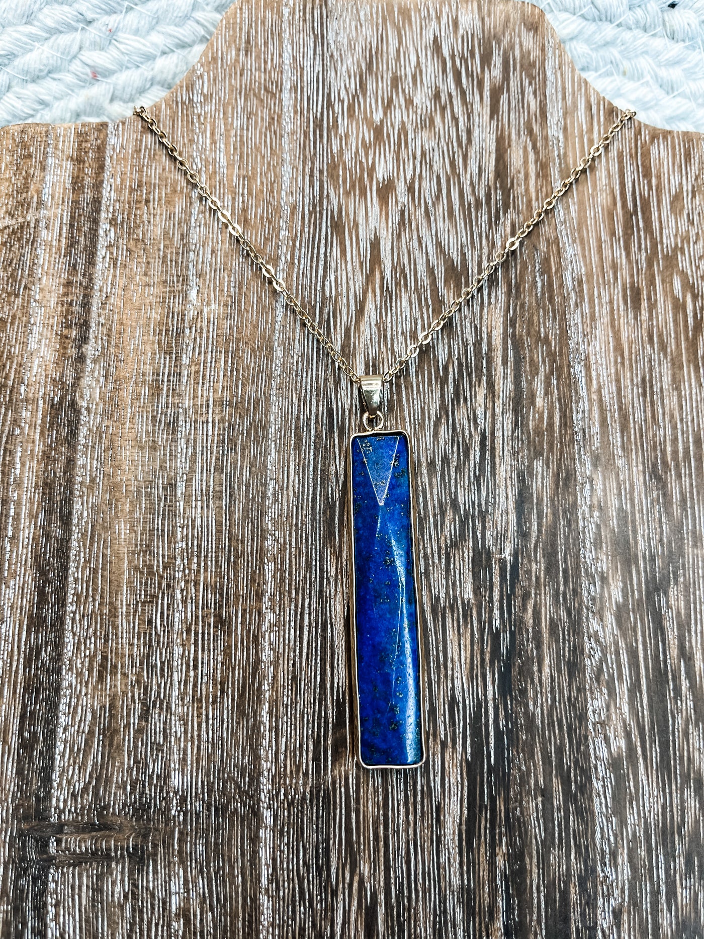 Tell Me You Love Me Rectangle Drop Necklace
