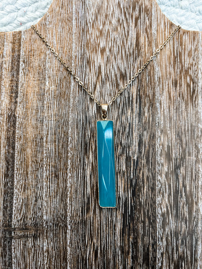 Tell Me You Love Me Rectangle Drop Necklace