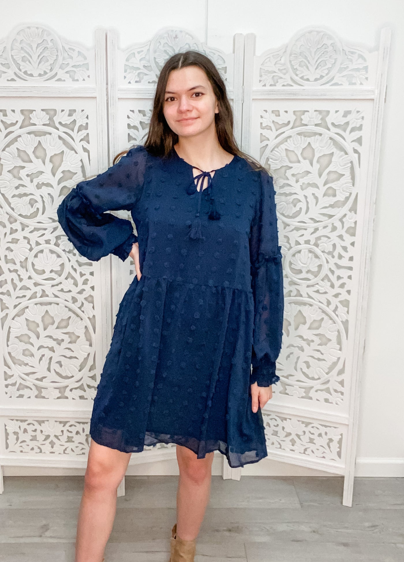 Falling In Love Navy Dress