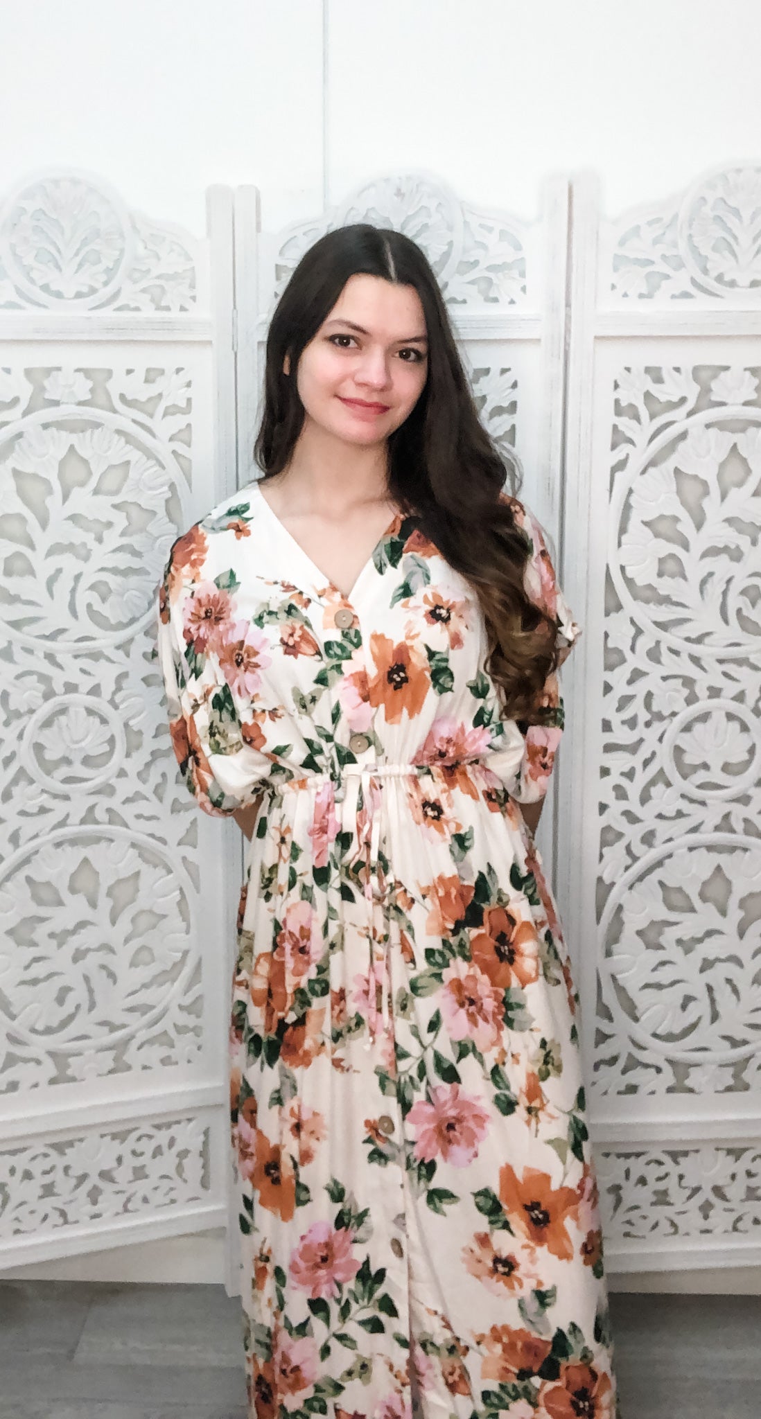 Autumn Blooms Maxi Dress