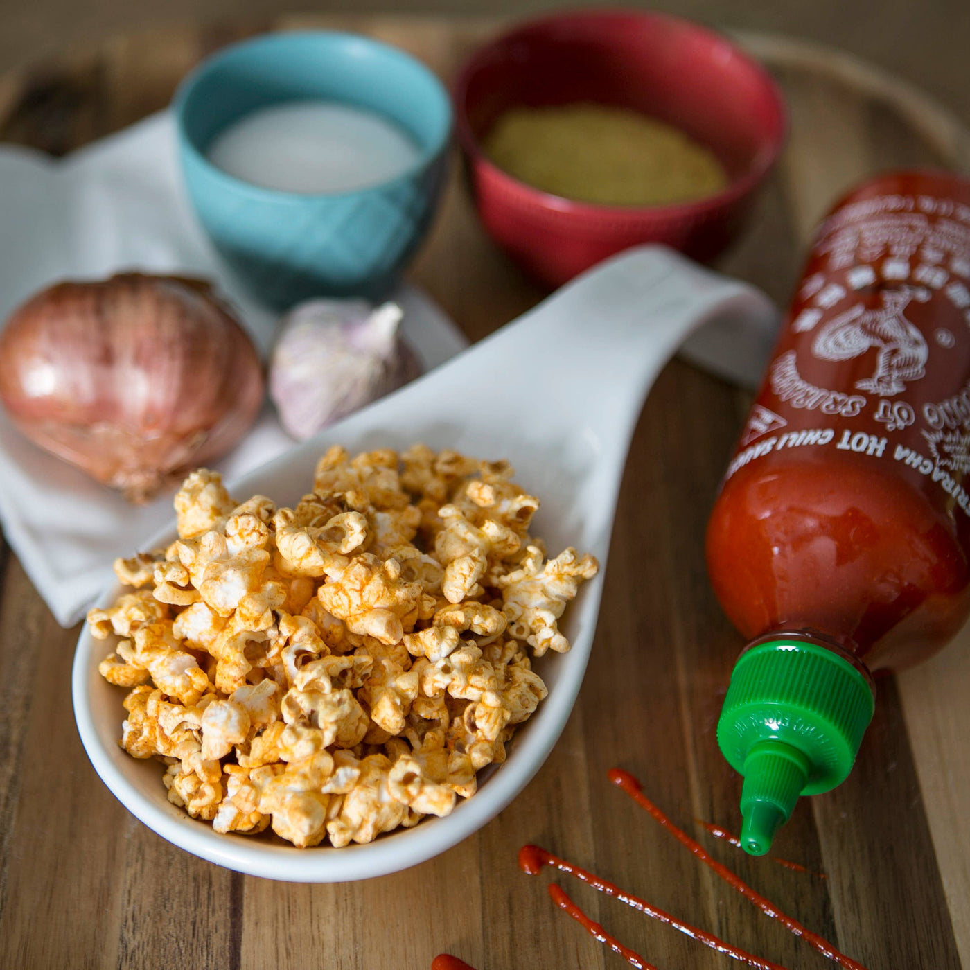 Scorchin' Sriracha Popcorn (Vegan & Gluten Free)