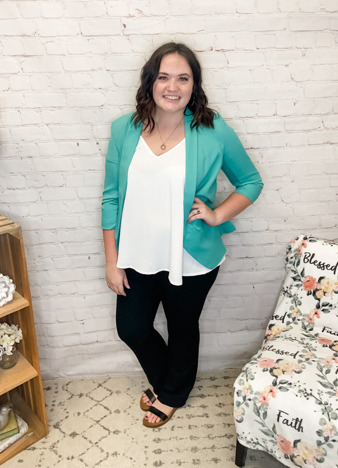 Such A Statement Teal Blazer