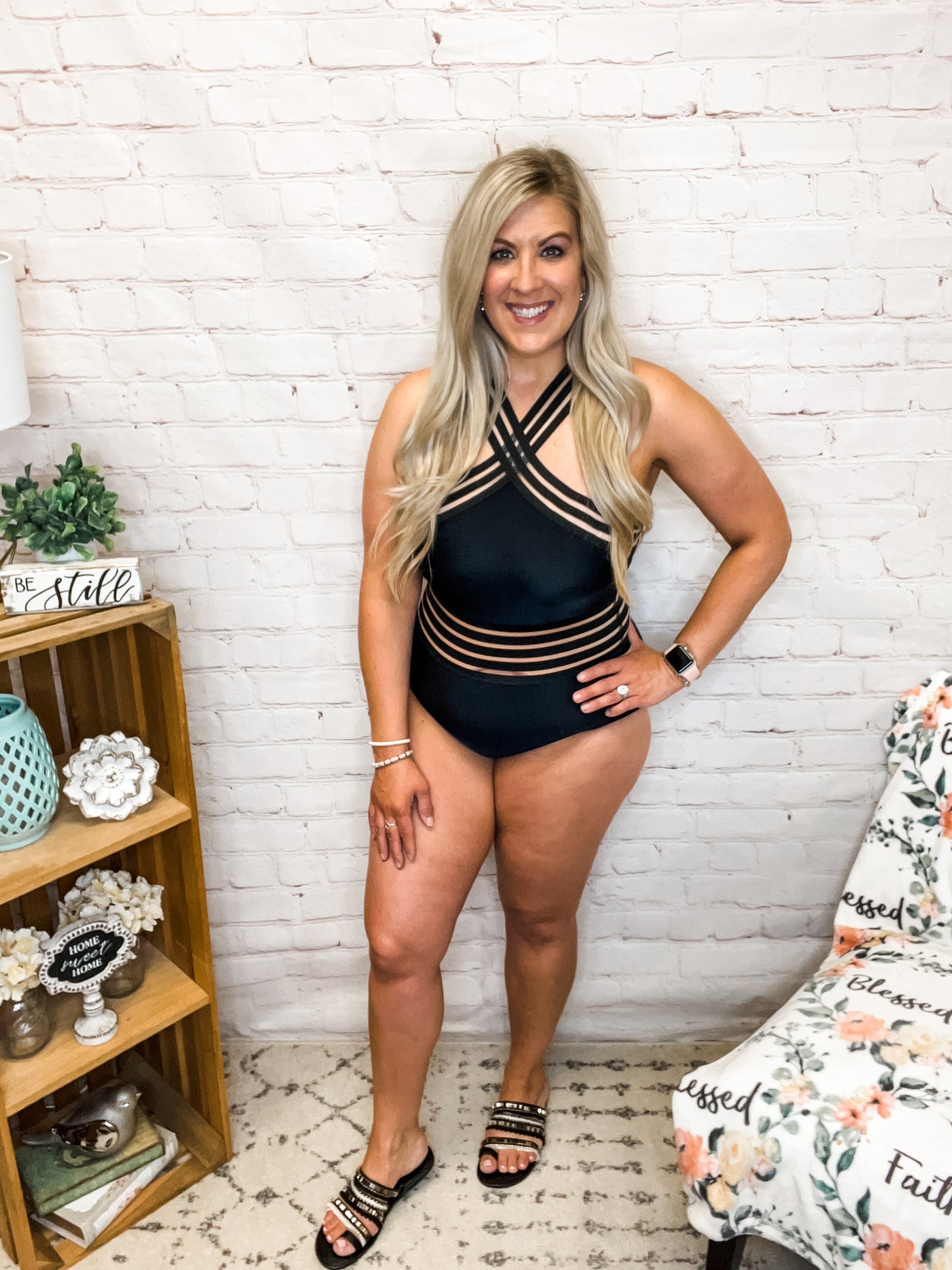 Peek A Boo Black SwimSuit